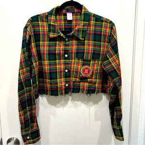 Savage X Fenty Raw Edge Plaid Flannel
